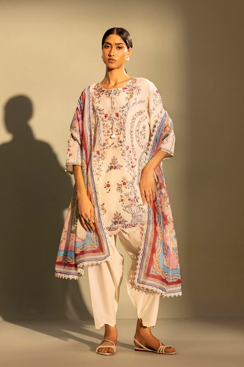 Embroidered 3 Piece Muzlin Suit