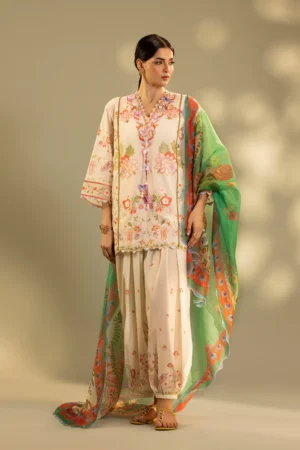 Embroidered 3 Piece Muzlin Suit