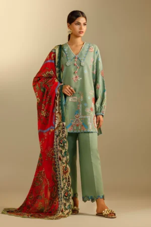 Embroidered 3 Piece Muzlin Suit