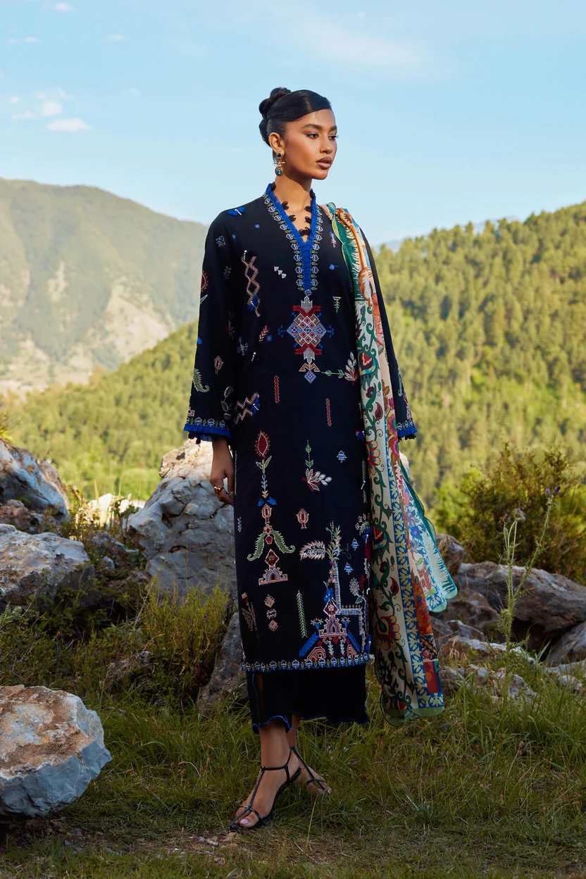 Embroidered 3 Piece Muzlin Suit