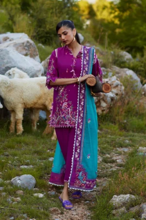 Embroidered 3 Piece Muzlin Suit