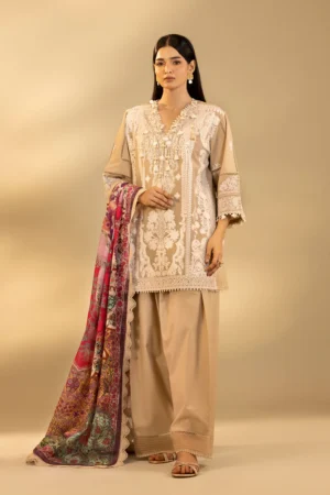 Embroidered 3 Piece Muzlin Suit