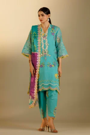 Embroidered 3 Piece Muzlin Suit