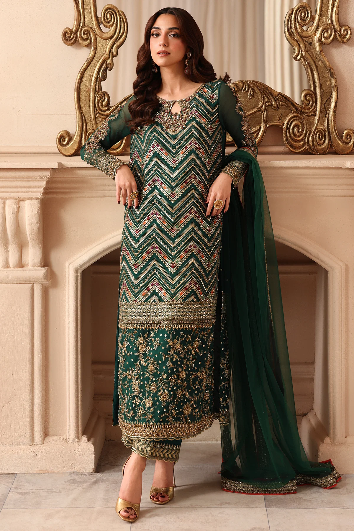 3-PC Embroidered Luxury Chiffon