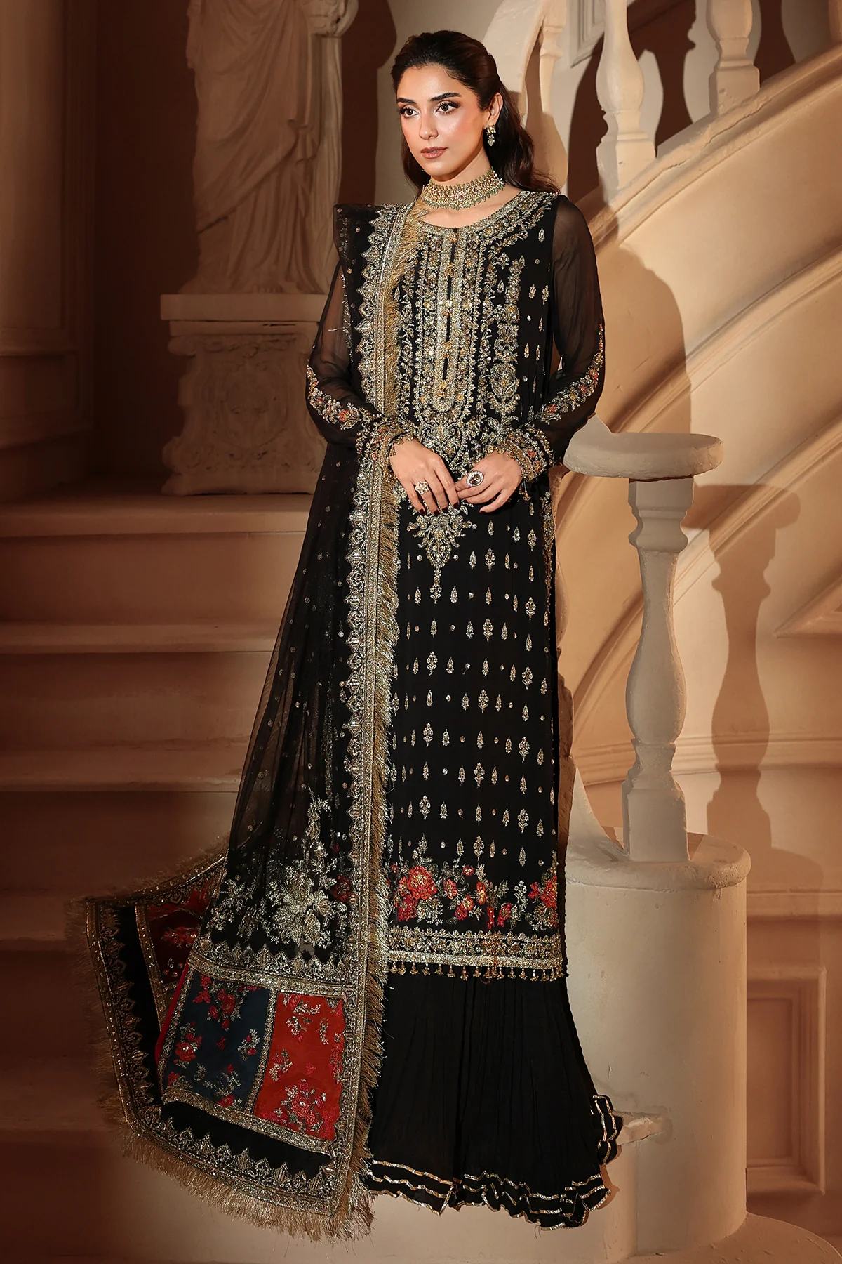 3-PC Embroidered Luxury Chiffon